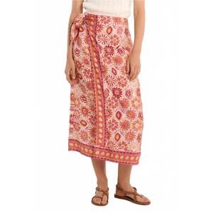 NEW MOLLY BRACKEN women's wrap skirt in orange